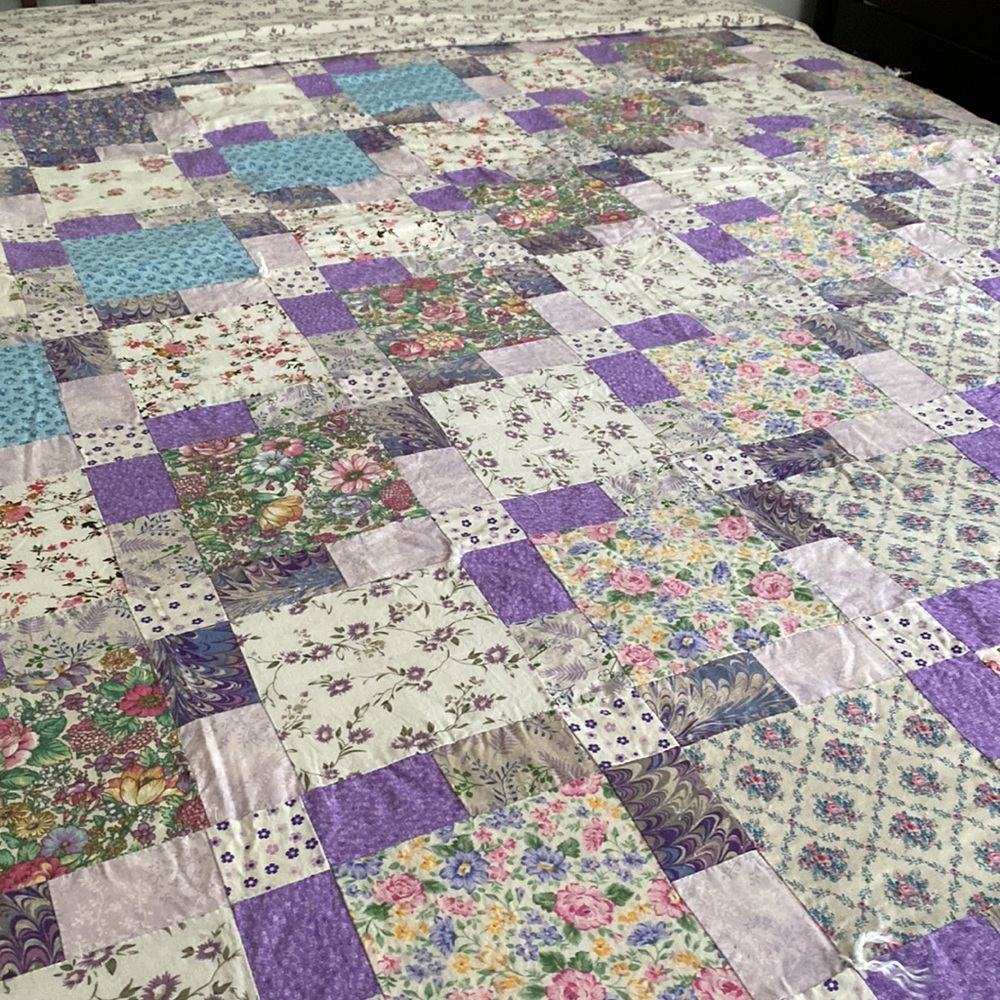 New handmade patchwork quilt 80”x95” approx. (Queen) - Picture 2 of 12